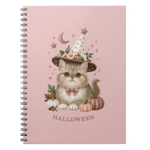 Cute Halloween Witch Cat Pumpkin Notebook