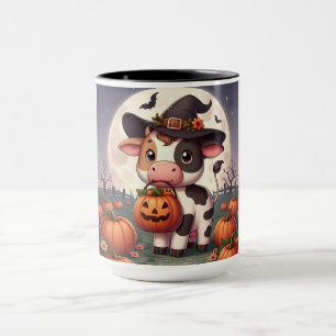 Cute Halloween witch cow Mug