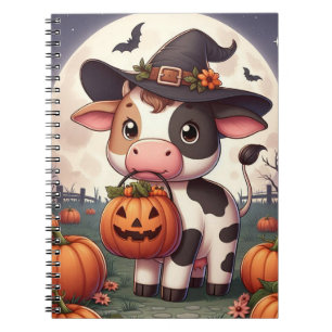 Cute Halloween witch cow Notebook