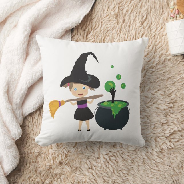 Cute Halloween Witch Cushion (Blanket)