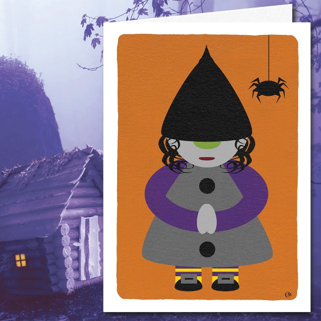 Cute Halloween Witch Gnome Blank Card (Creator Uploaded)