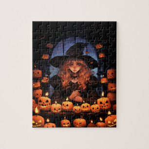 Cute Halloween Witch Jigsaw Puzzle