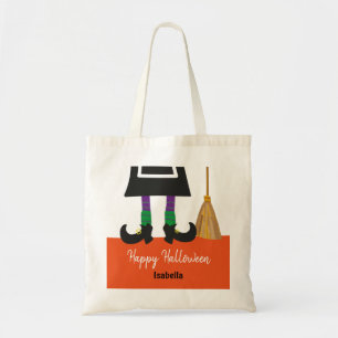 Cute Halloween Witch Legs  Personalised Treat Tote Bag