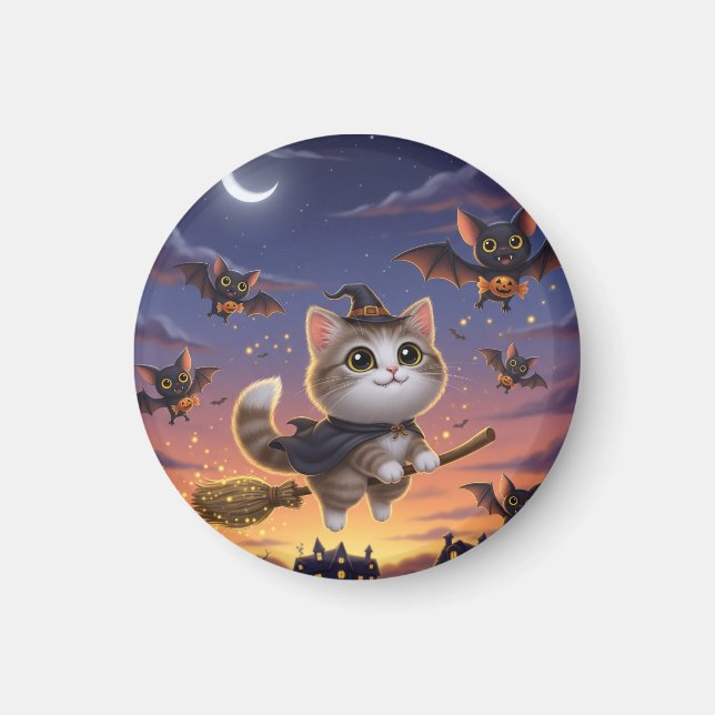 Cute Halloween Witch Magnet (Front)