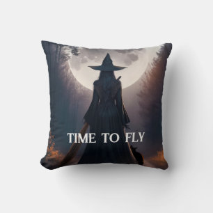 Cute Halloween Witch Moon Black Cat Personalised Cushion