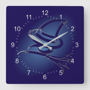 Cute Halloween witch Square Wall Clock