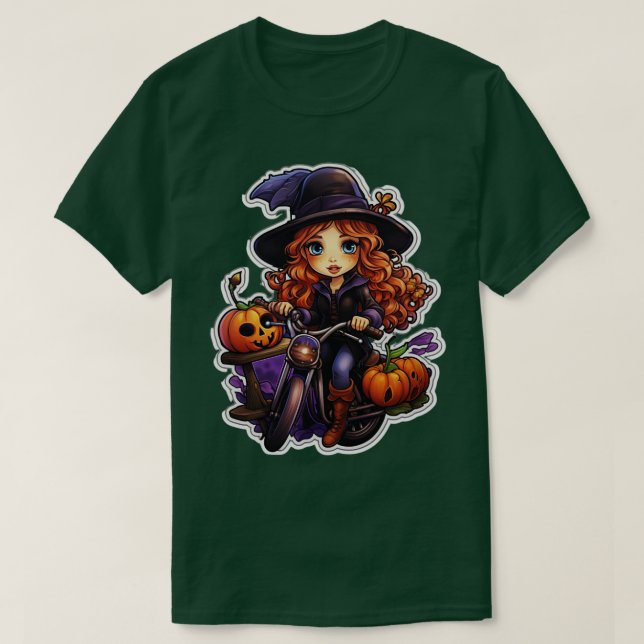 Cute Halloween Witch T T-Shirt (Design Front)