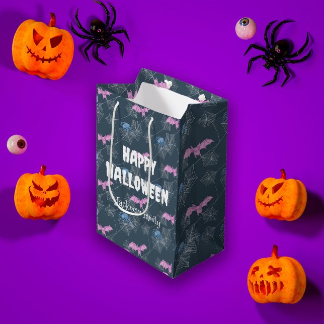Cute Halloween with spiders and bats, customisable Medium Gift Bag (Cute Halloween with spiders and bats, customizable Medium Gift Bag
)