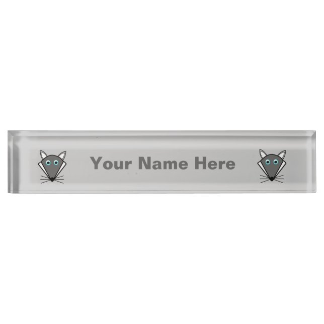 Cute Halloween Wolf Custom Desk Nameplate (Front)