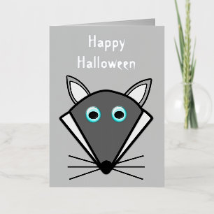 Cute Halloween Wolf Custom Foil Greeting Card