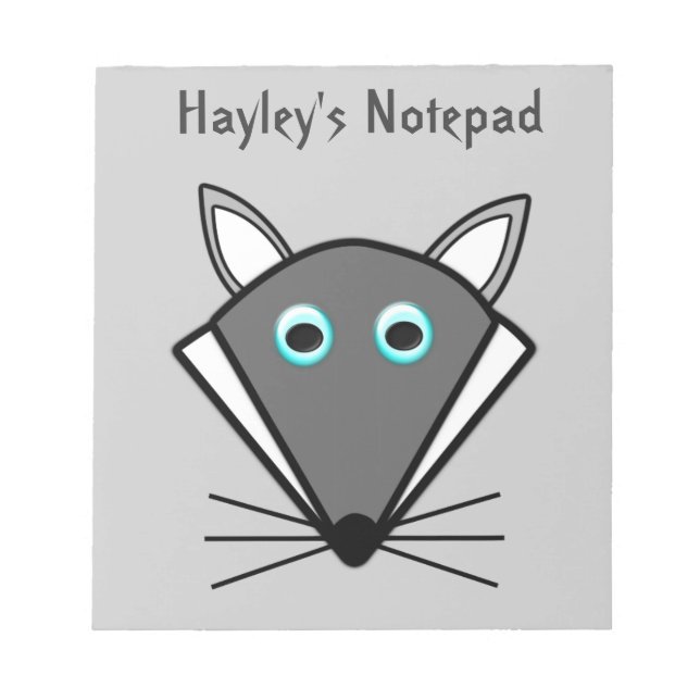 Cute Halloween Wolf Customisable Notepad (Front)