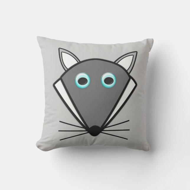 Cute Halloween Wolf Outdoor Pillow (Front)