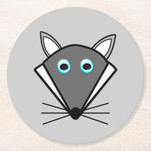 Cute Halloween Wolf Paper Coasters