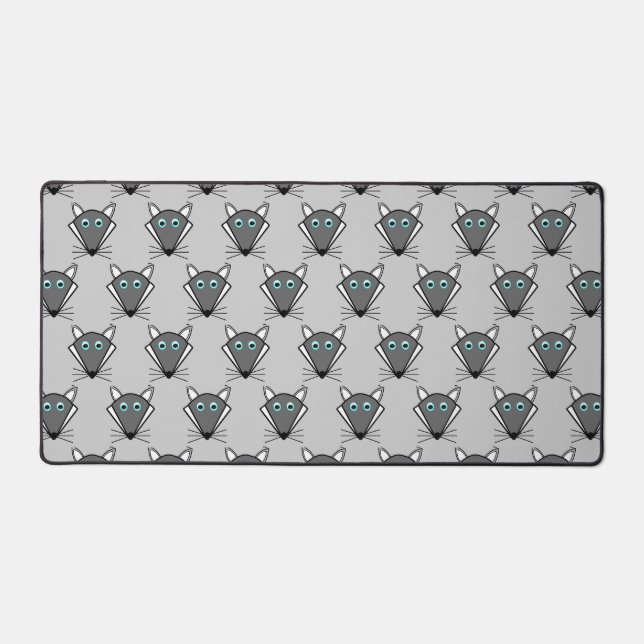Cute Halloween Wolf Patterned Desk Mat (Front)