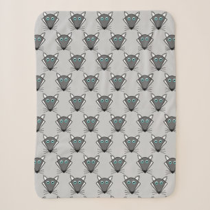Cute Halloween Wolf Sherpa Blanket