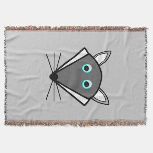 Cute Halloween Wolf Throw Blanket