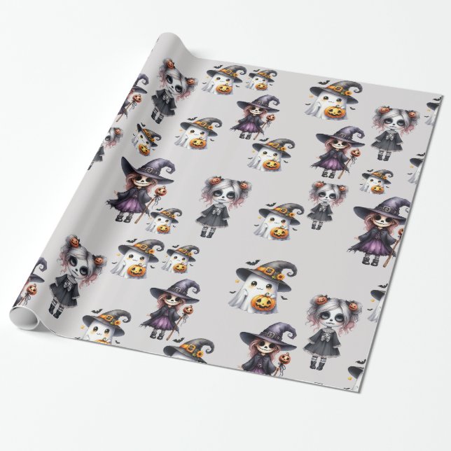 Cute Halloween  Wrapping Paper (Unrolled)