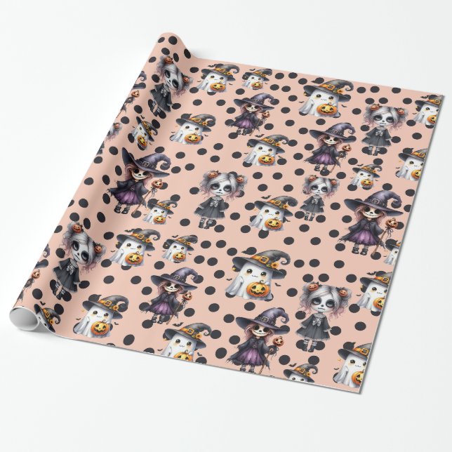 Cute Halloween  Wrapping Paper (Unrolled)
