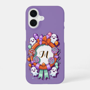 Cute Halloween Wreath with Ghosts iPhone 16 Case