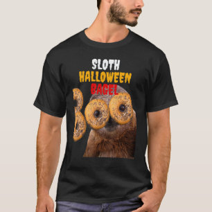 Cute Haloween Sloth Boo Bagel Costume T-Shirt