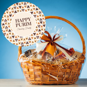 Cute Hamantaschen Hebrew Happy Purim Stickers 