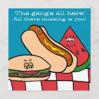 Cute Hamburger and Hot Dog BBQ Party