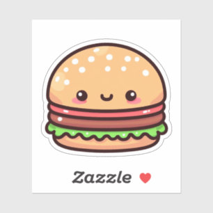 Cute Hamburger Custom-Cut Vinyl Stickers