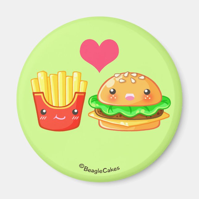 Cute Hamburger & Fries Magnet (Front)