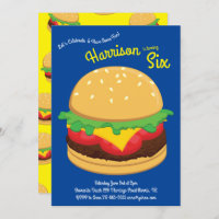 Cute Hamburger Kids Birthday Party Burger