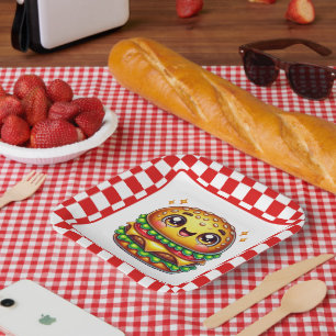 Cute Hamburger lovers party Paper Plate
