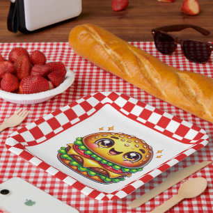 Cute Hamburger lovers party Paper Plate