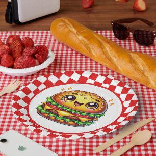 Cute Hamburger lovers party Paper Plate