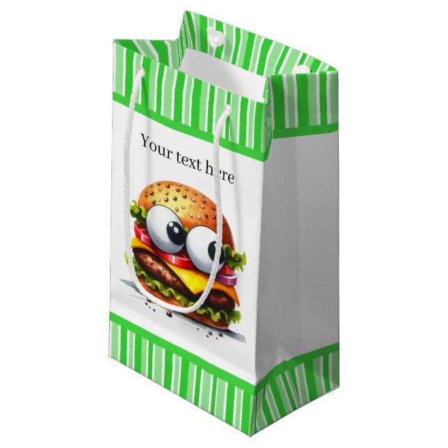 Cute hamburger lovers party  small gift bag (Front Angled)