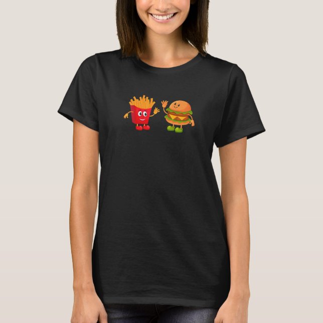 Cute Hamburger Men Women Hamburger French Fries    T-Shirt (Front)