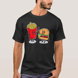 Cute Hamburger Men Women Hamburger French Fries   T-Shirt