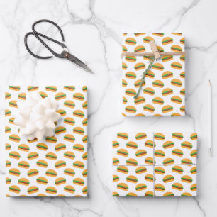 Cute Hamburger Pattern Wrapping Paper Sheet