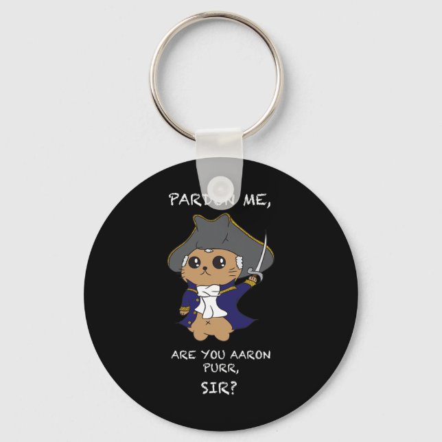 Cute Hamilton Cat  Key Ring (Front)