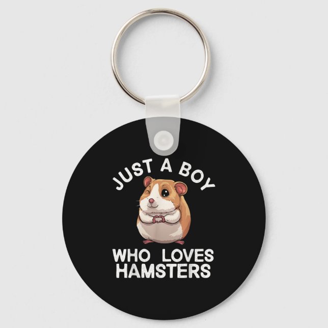 Cute Hamster Art For Boys Men Kids Rodent Hamster  Key Ring (Front)