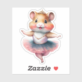 Cute hamster ballerina dancing ballet