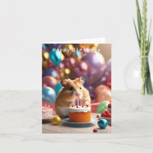 Cute Hamster Birthday Card