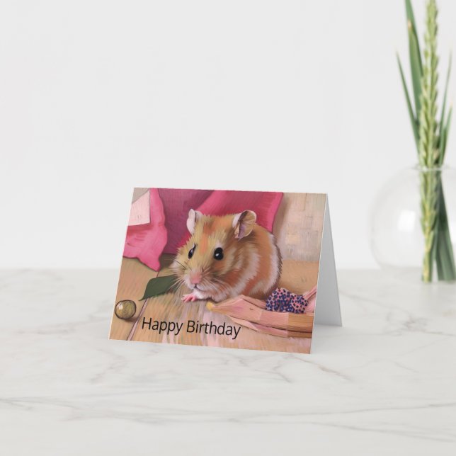 Cute Hamster Birthday Card (Front)