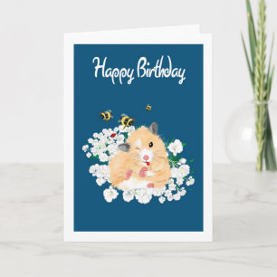Cute Hamster Birthday Card - Add own greeting