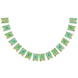 Cute Hamster Botanical Themed Kid's Birthday Party Bunting