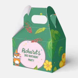 Cute Hamster Botanical Themed Kid's Birthday Party Favour Box