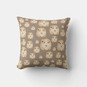 Cute Hamster Brown Pattern Cushion
