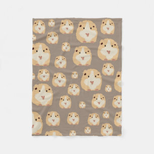Cute Hamster Brown Pattern Fleece Blanket