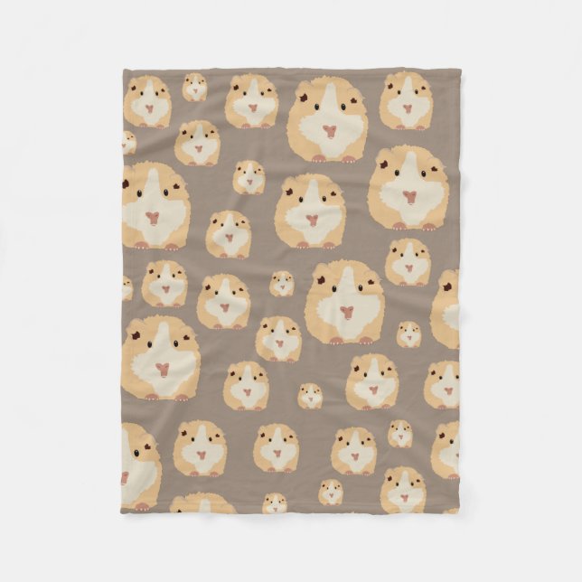 Cute Hamster Brown Pattern Fleece Blanket (Front)