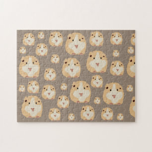 Cute Hamster Brown Pattern Jigsaw Puzzle