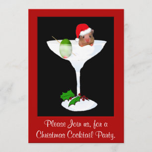 Cute Hamster Christmas Party Invitation