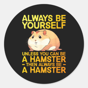 Cute Hamster Design For Men Women Kids Dwarf Hamst Classic Round Sticker